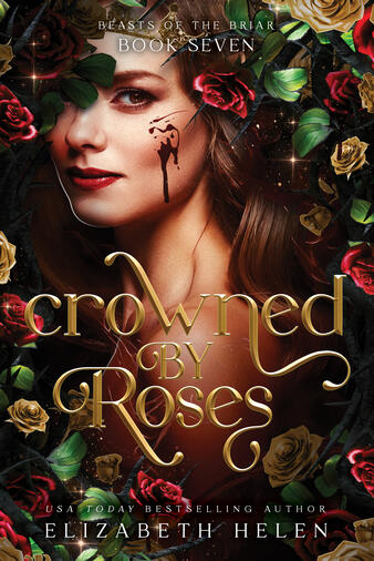 cover of bonded by thorns girl covered in roses looking down